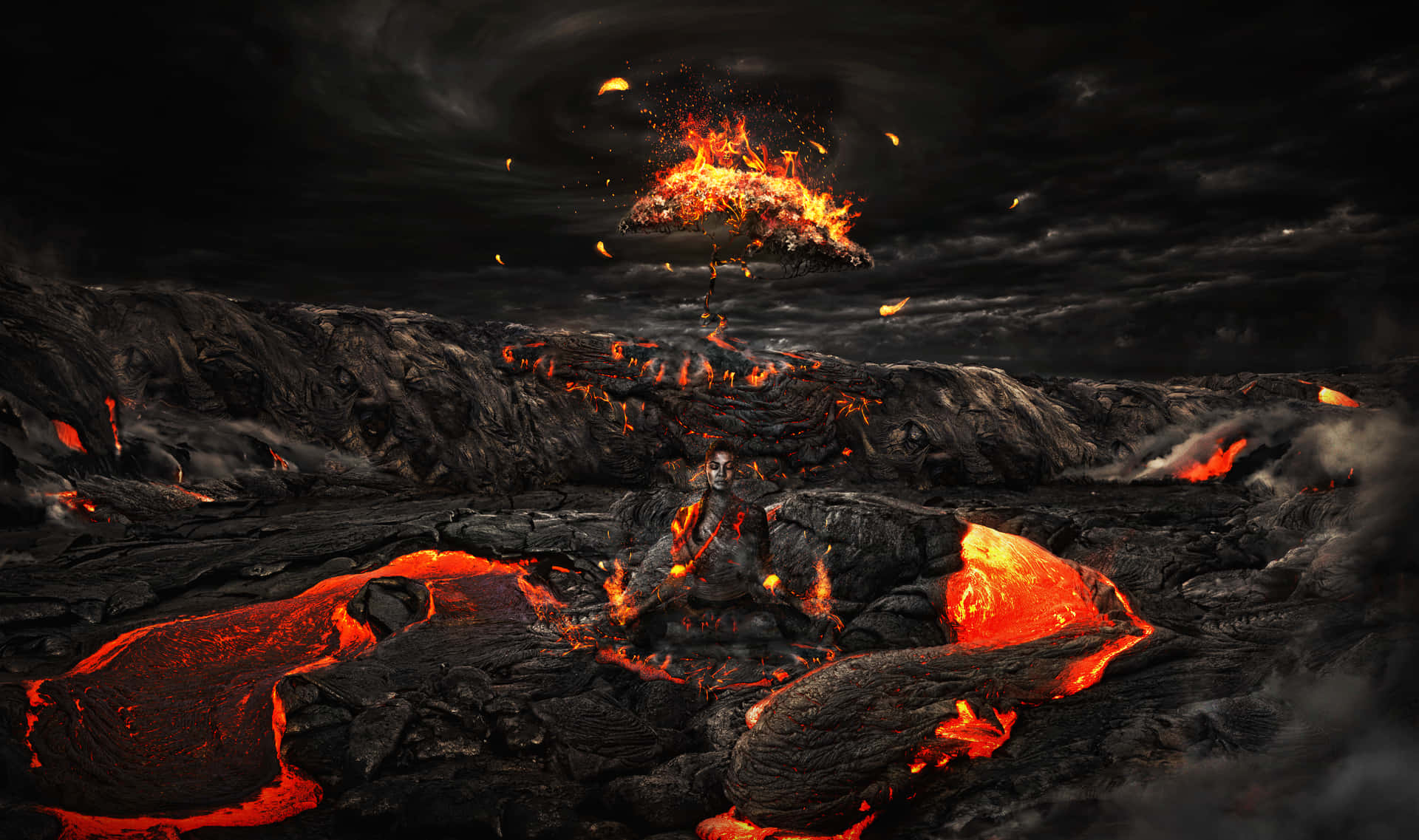 Sordid Fiery Crater Wallpaper
