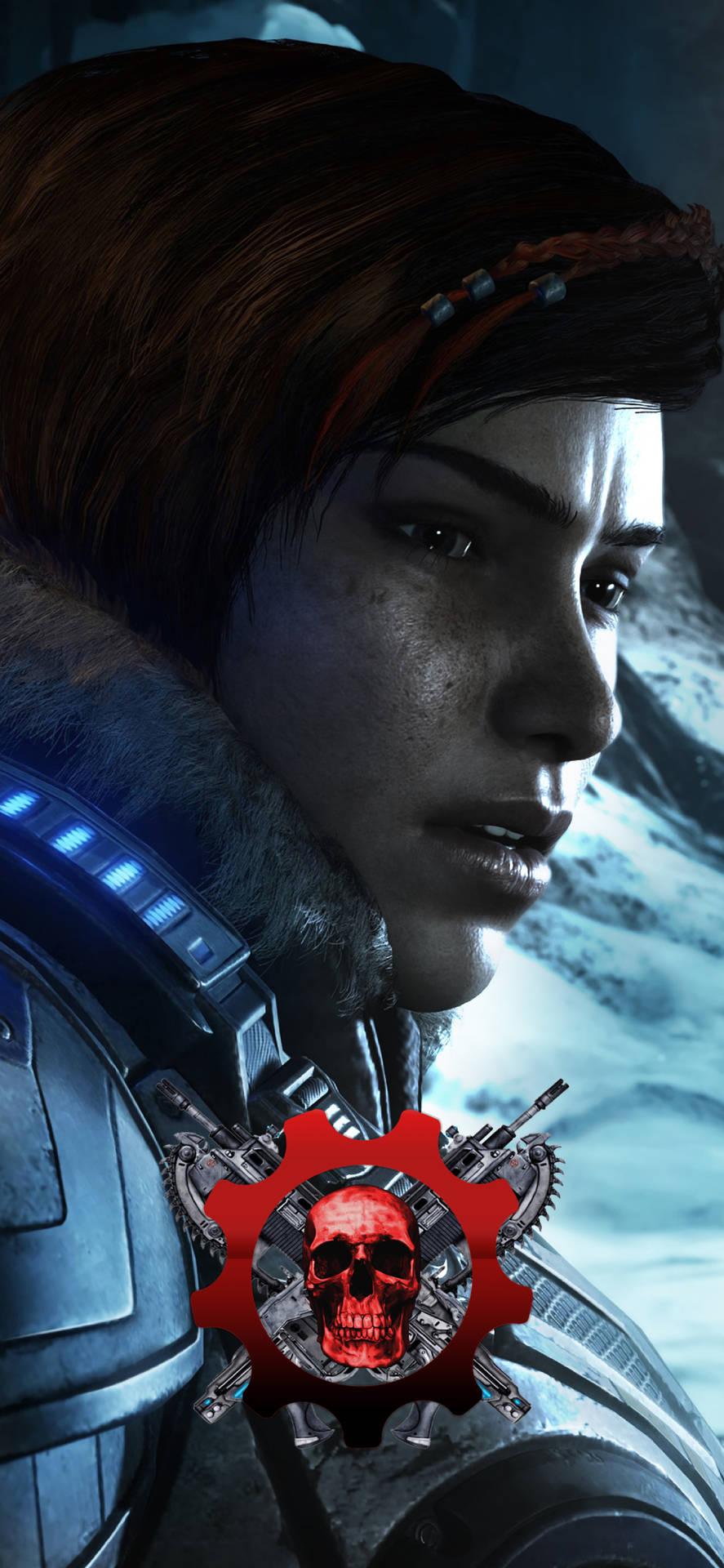 Sorrowful And Teary Kait Diaz Gears 5 Iphone Wallpaper