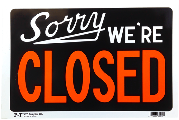 Sorry Closed Sign PNG