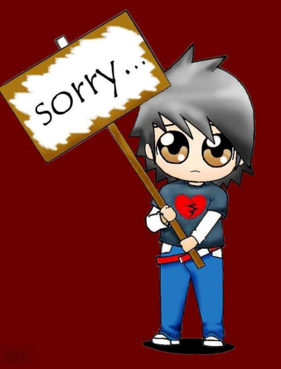 Sorry Banner Heartbroken Boy Picture