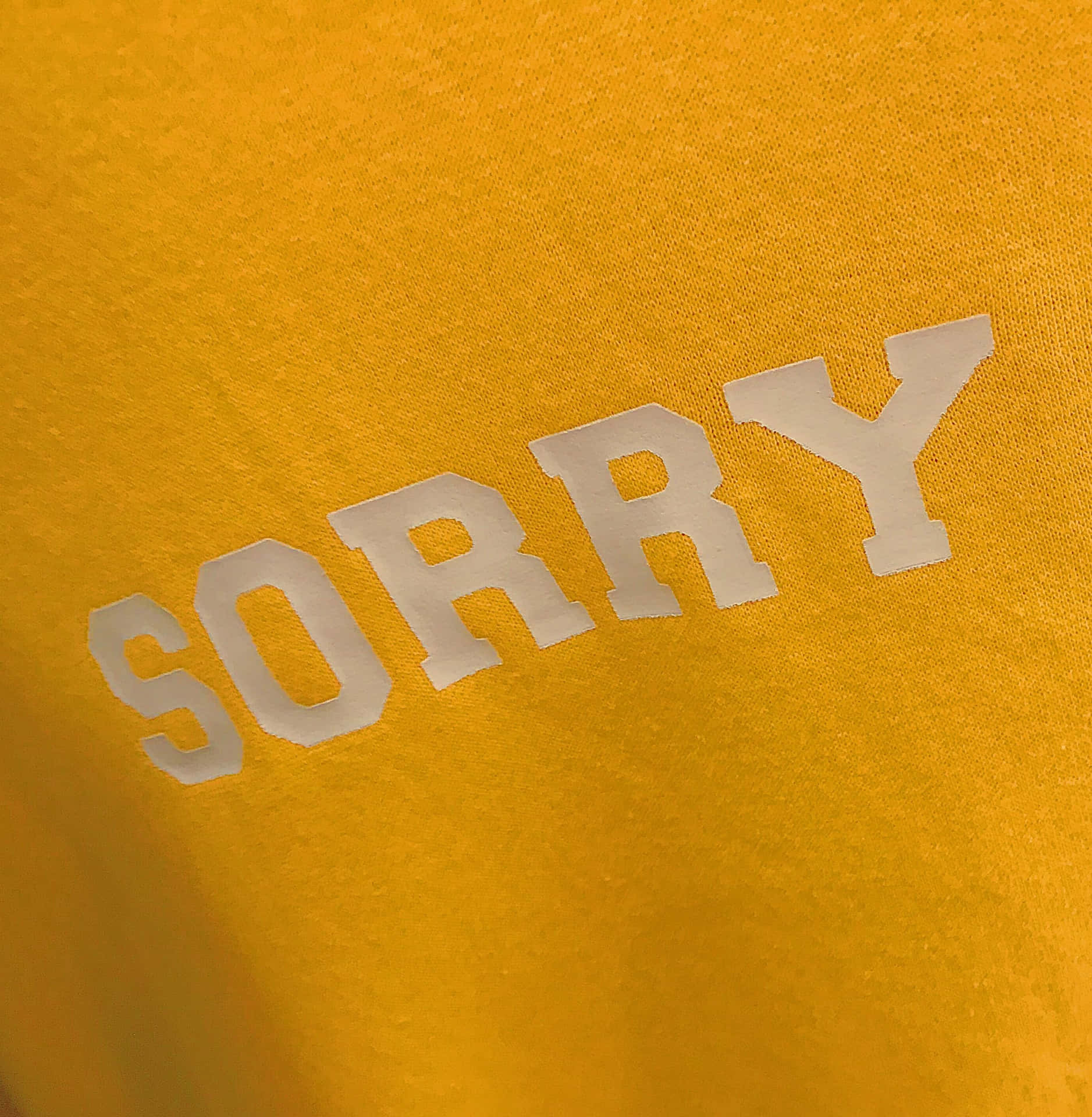Sorry Yellow Printed Letters Picture