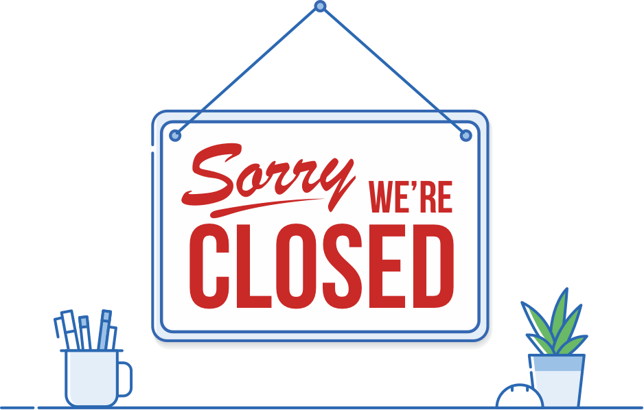 Sorry We Are Closed Sign PNG