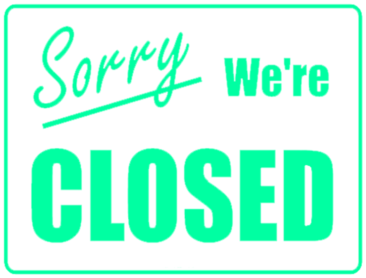 Sorry We Are Closed Sign PNG