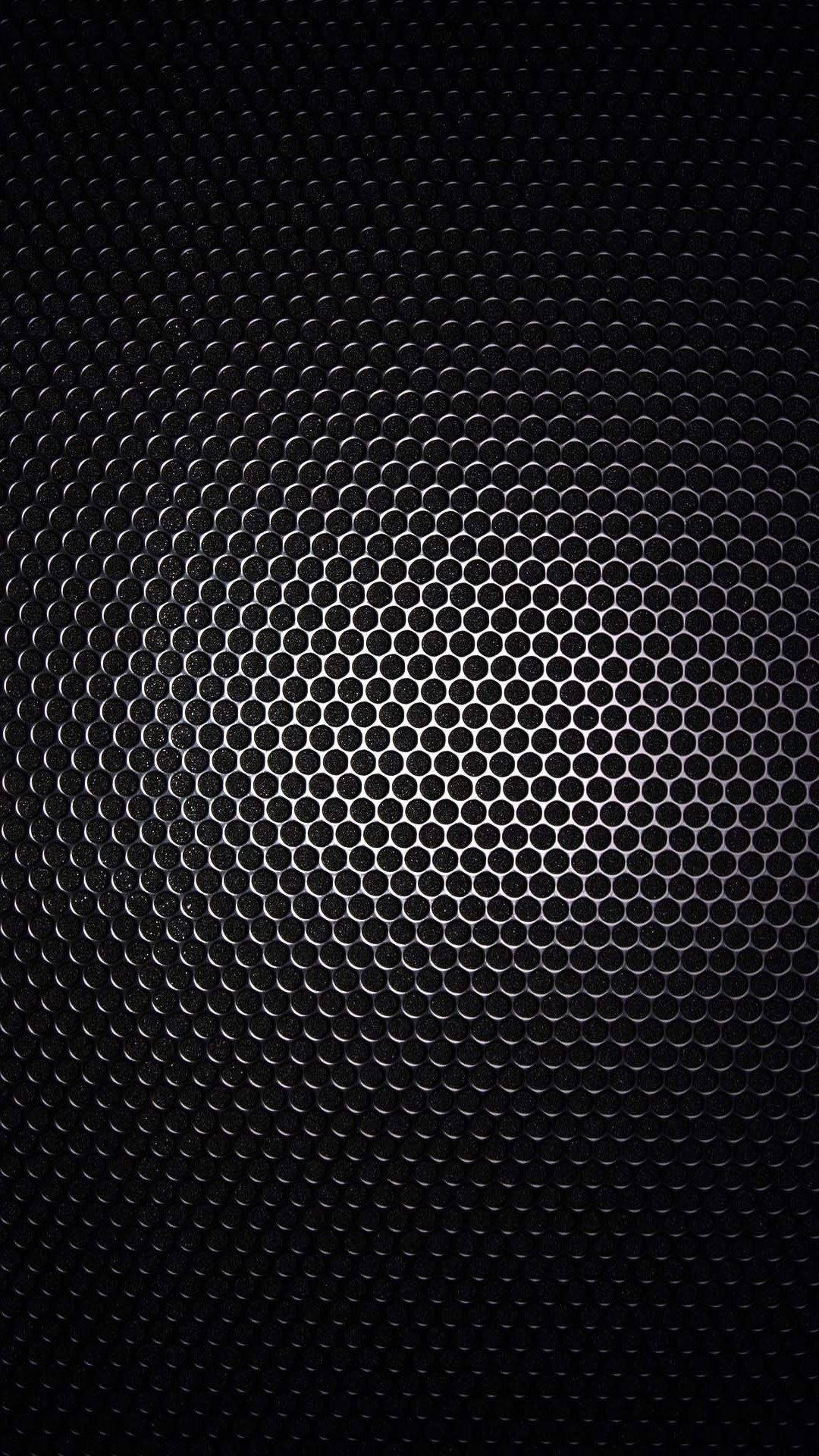 Sort Android Metal Hexagon Mønster Wallpaper