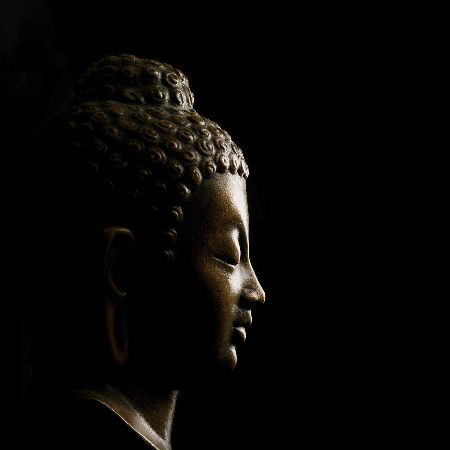Sort Buddha-profil Wallpaper