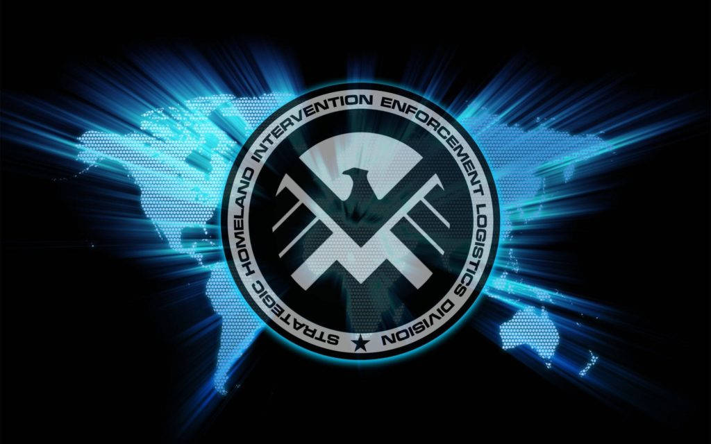 Sort Og Hvid Shield Marvel Logo Wallpaper
