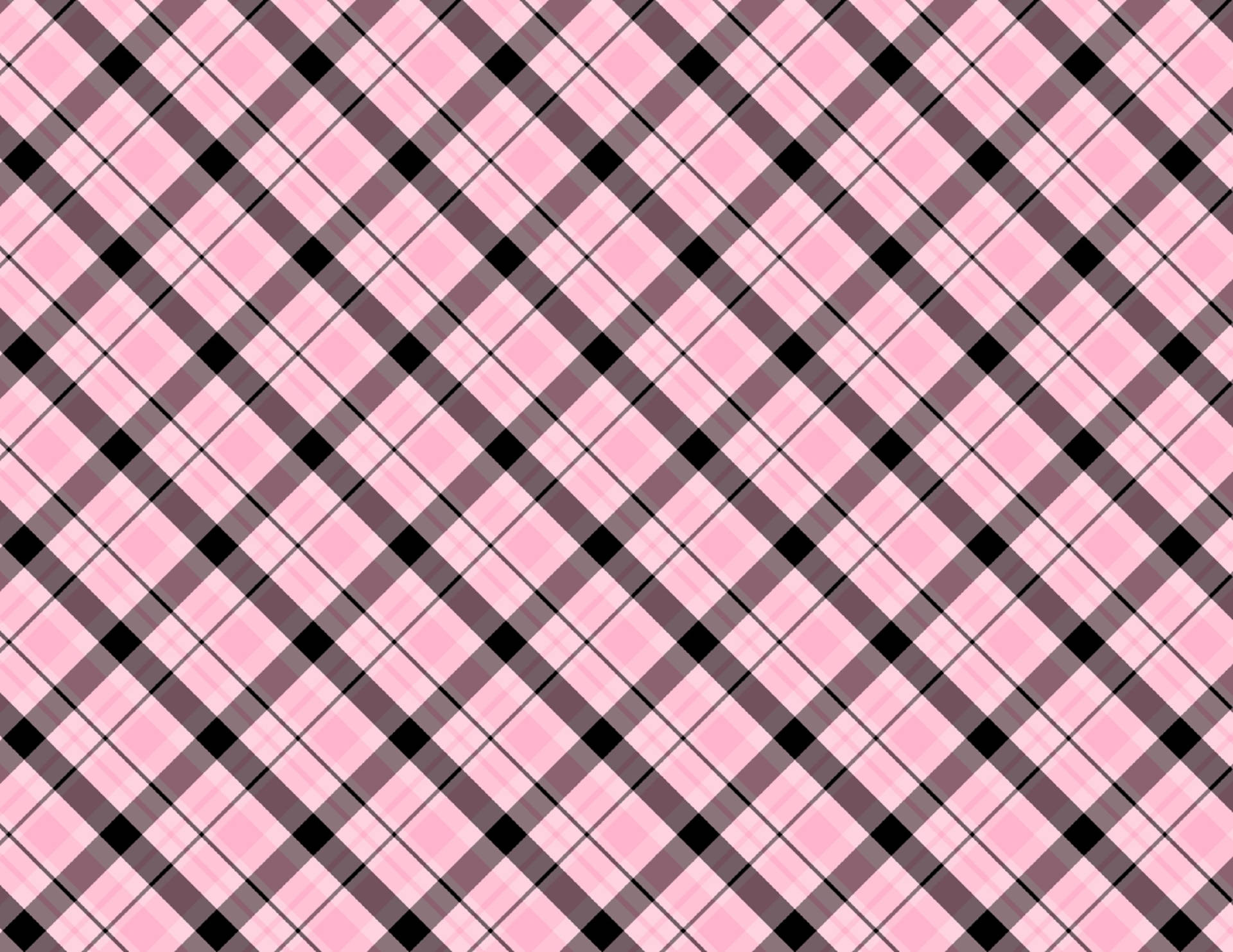 Sort Og Pink Æstetisk Diagonal Plaid Wallpaper
