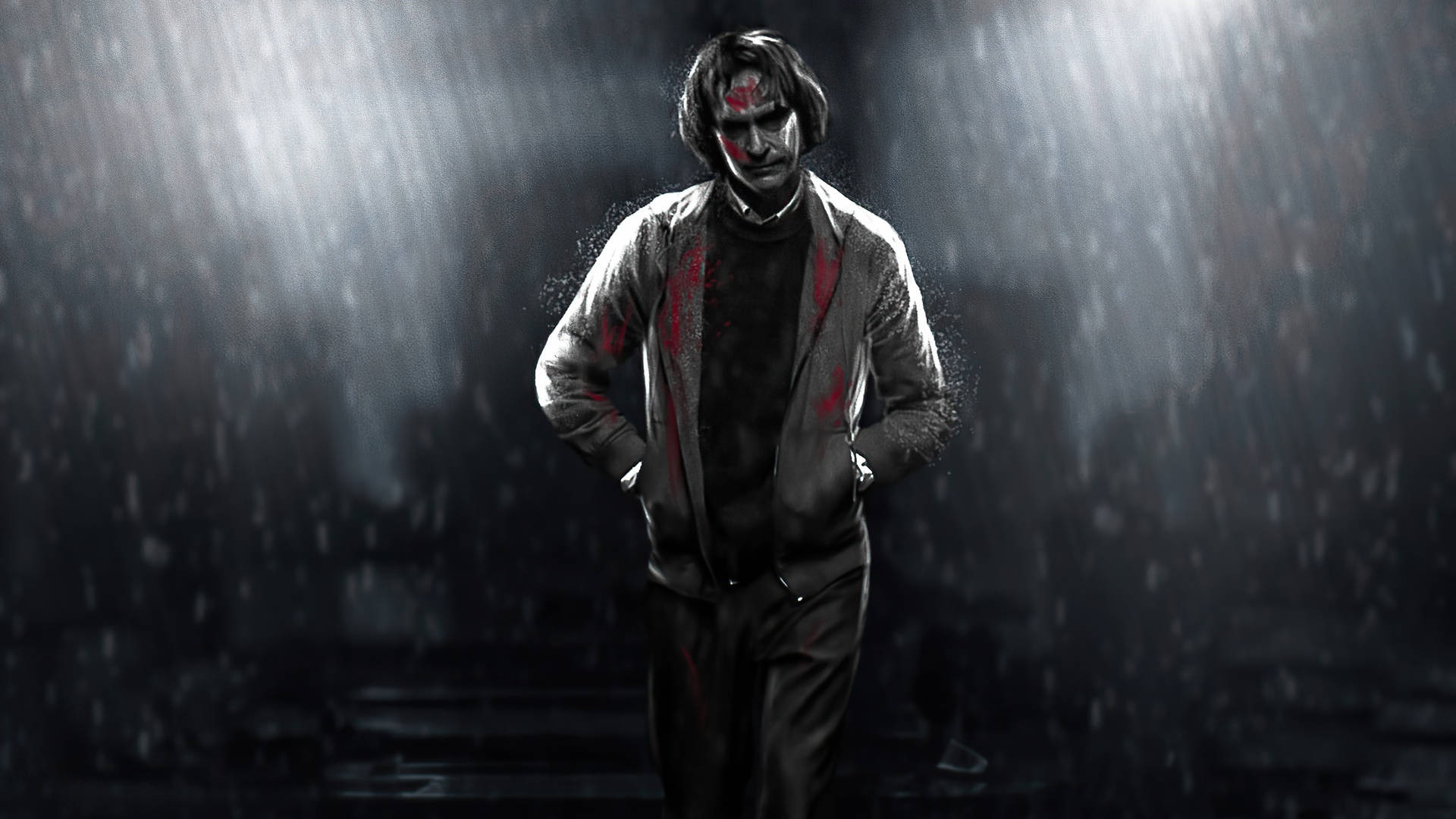 Sort Ultra Hd Joker Med Blodpletter Wallpaper