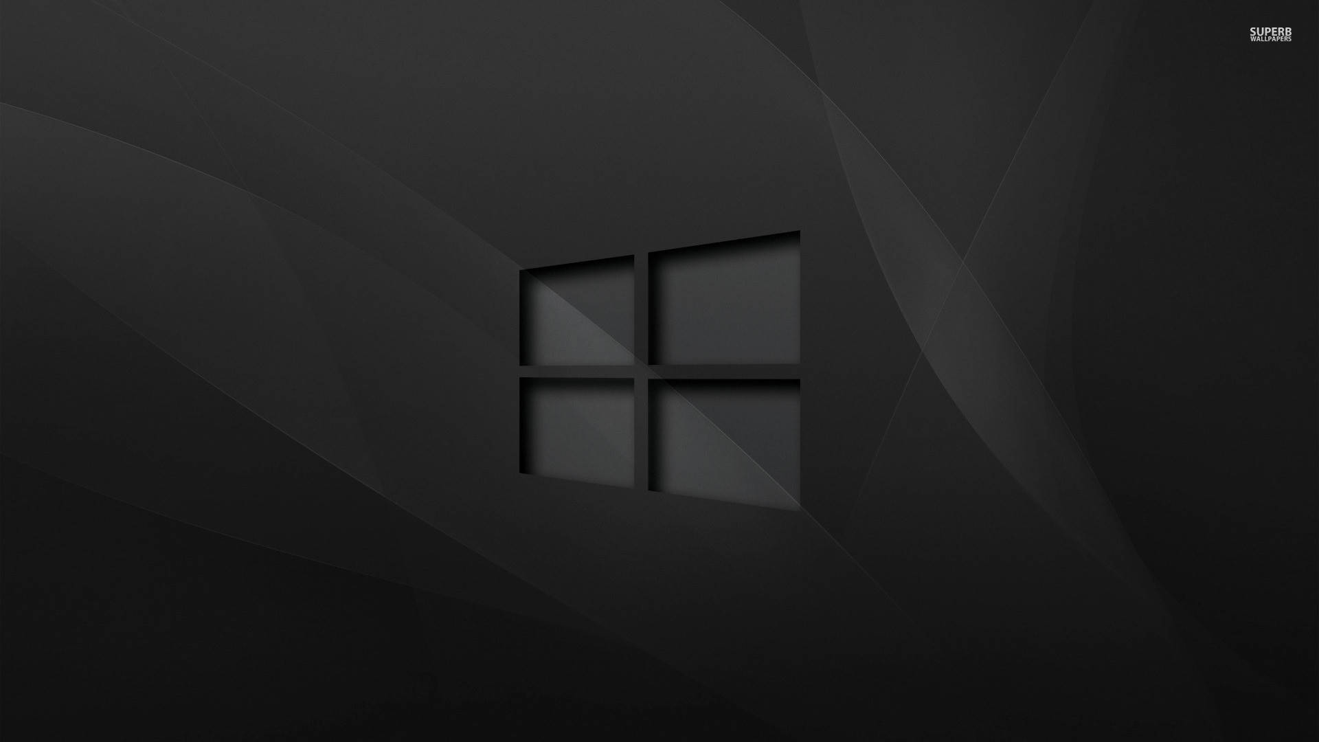 Sort Windows 10 Hd Trækul Baggrund Wallpaper
