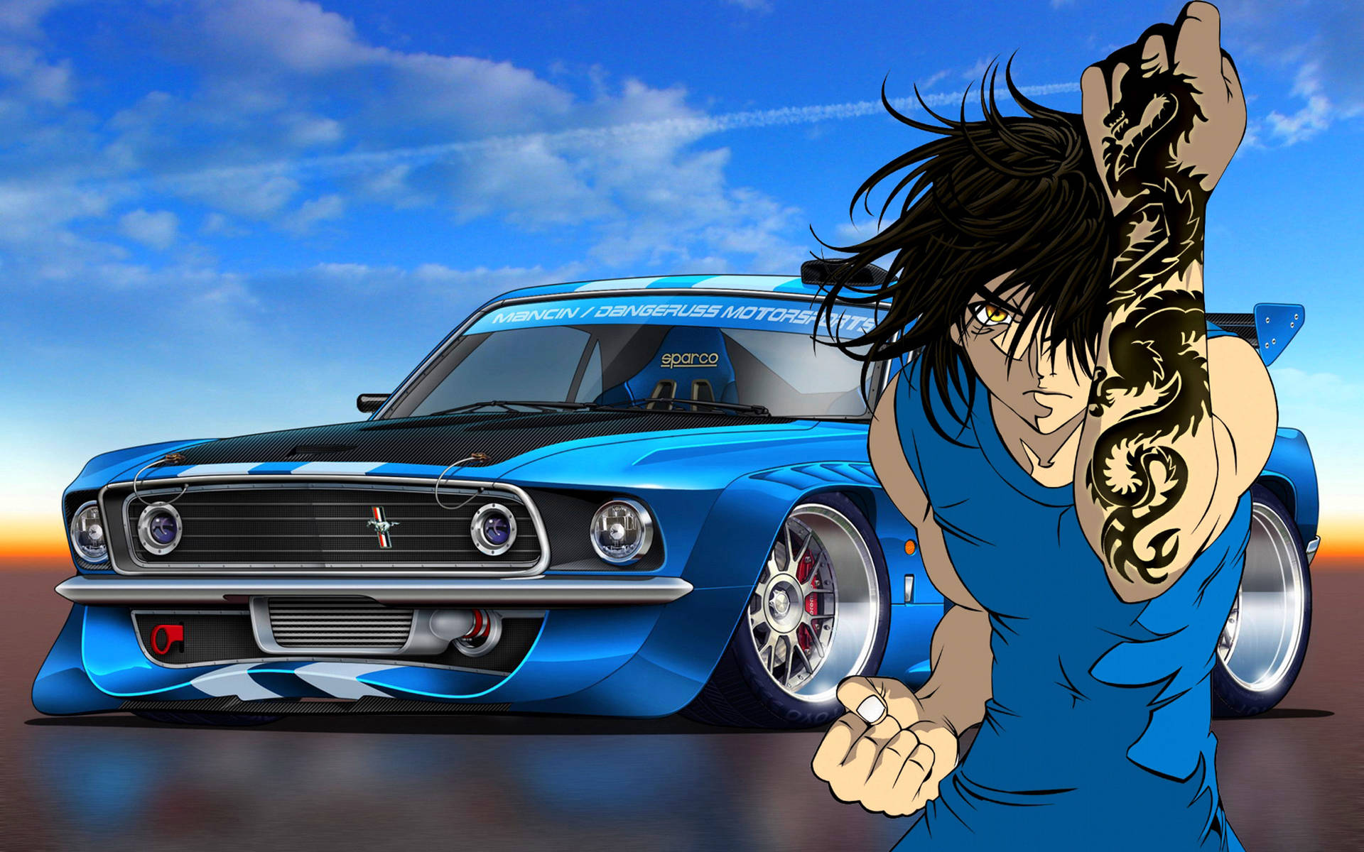 Souichiro Anime Car Background