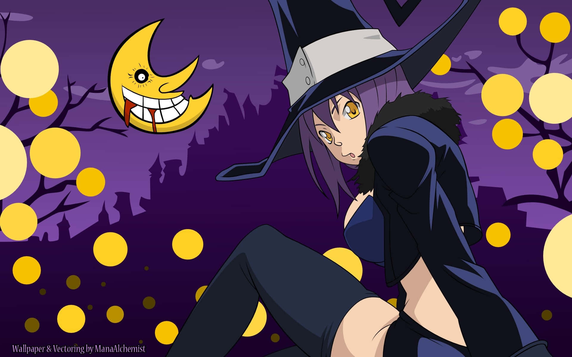 Soul Eater Witch Blair Purple Background