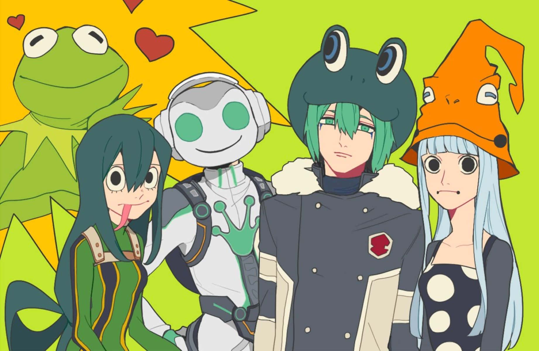 Soul Eater Personages In Dierenhoeden Achtergrond