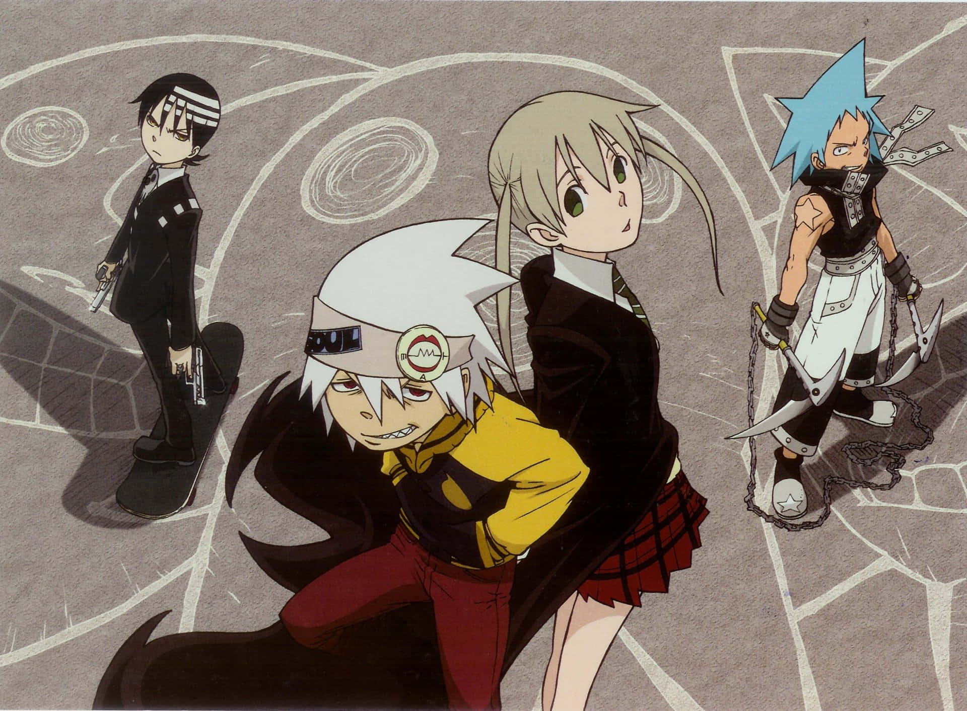 Follow Maka, Soul, Black Star, and Death the Kid on their incredible journey as they hunt witches and evils in ‘Soul Eater’ Manga. Wallpaper