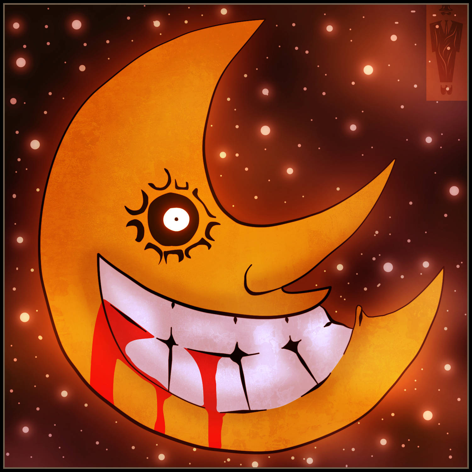 Soul Eater Moon With Stars Wallpaper