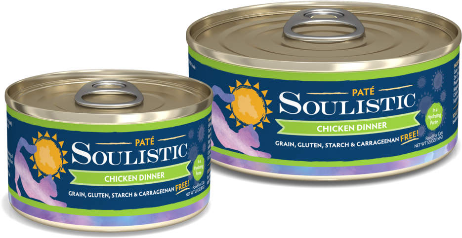 Soulistic Chicken Dinner Cat Food Cans PNG