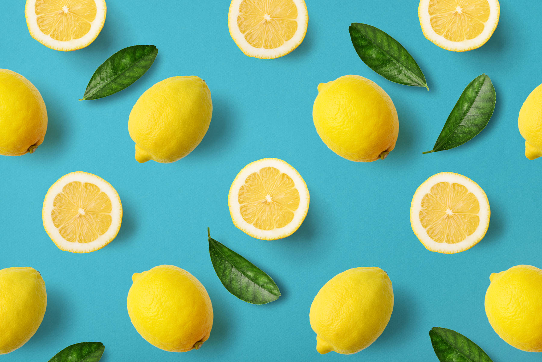 Sour Lemons On Blue Wallpaper