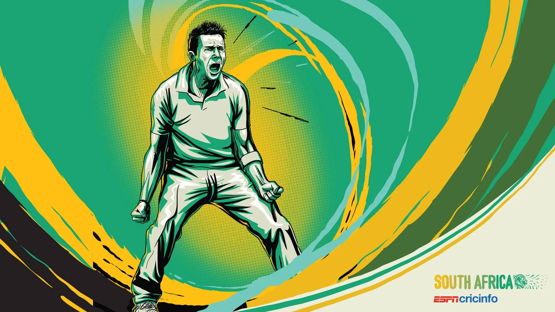 Sydafrika Cricket Digital Art Tapet Wallpaper