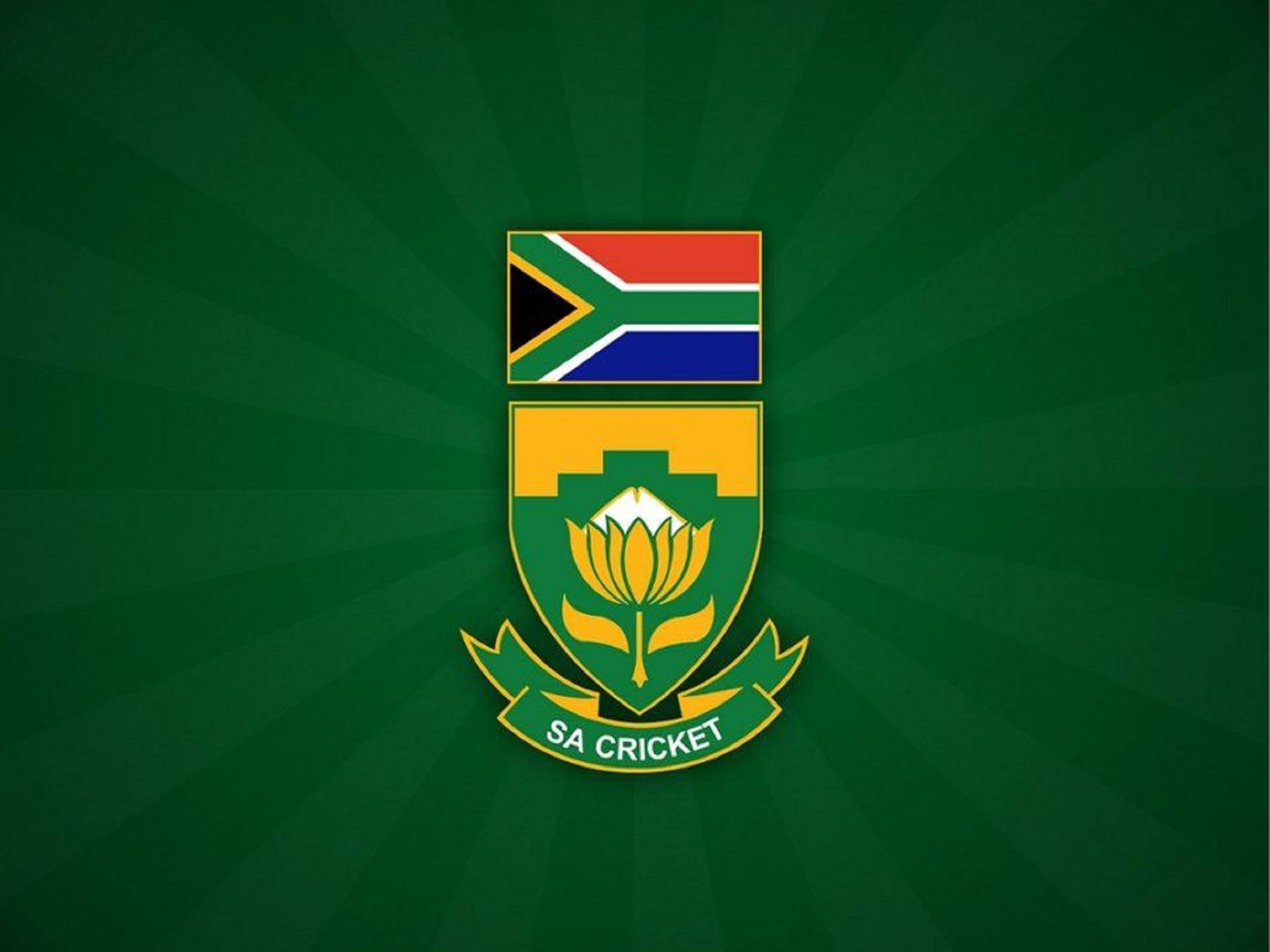 South Africa Cricket Logo In Green Wallpaper