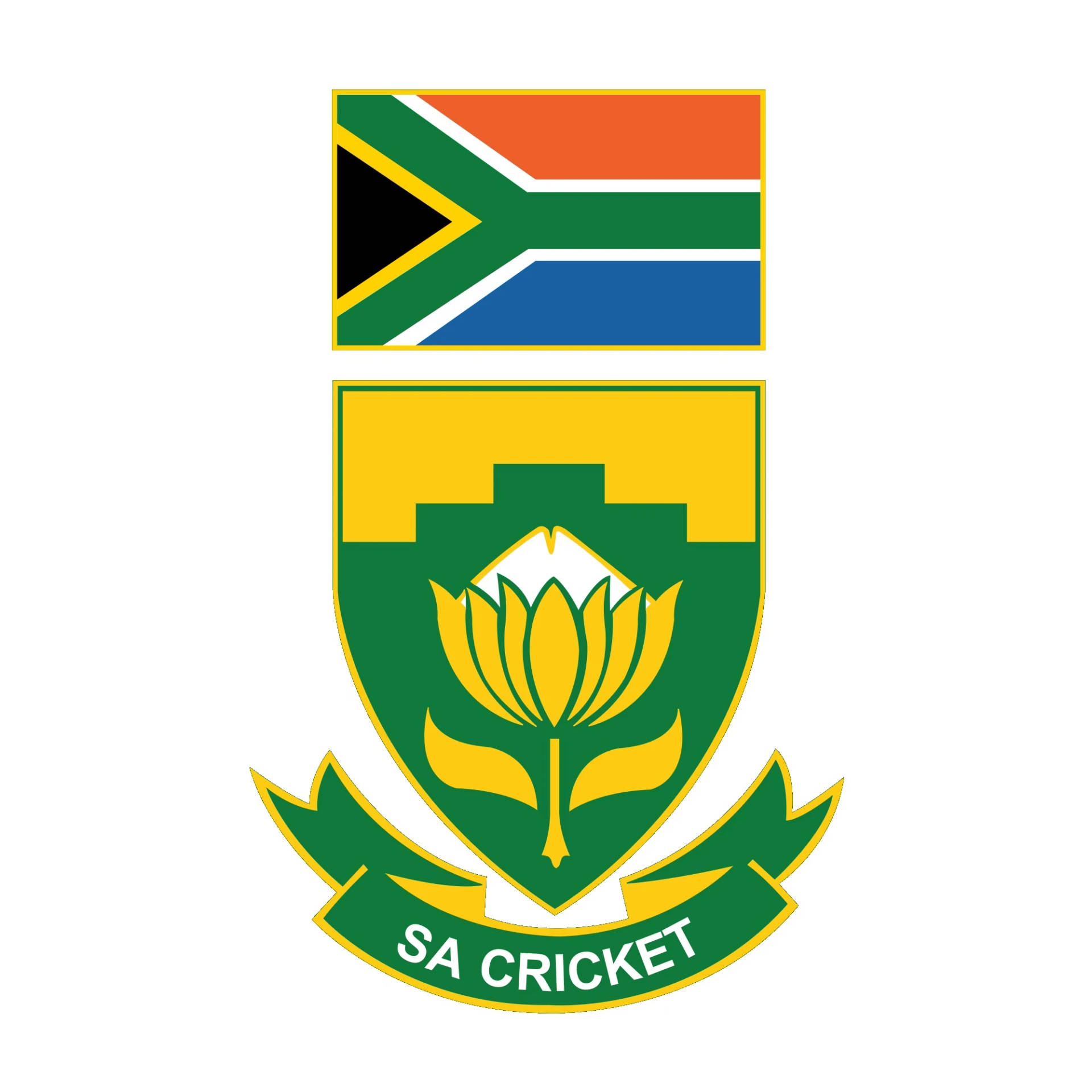 Zuid-afrika Cricket Logo In Wit Achtergrond