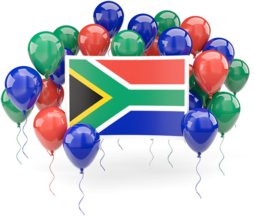 South African Flag Celebration Balloons PNG