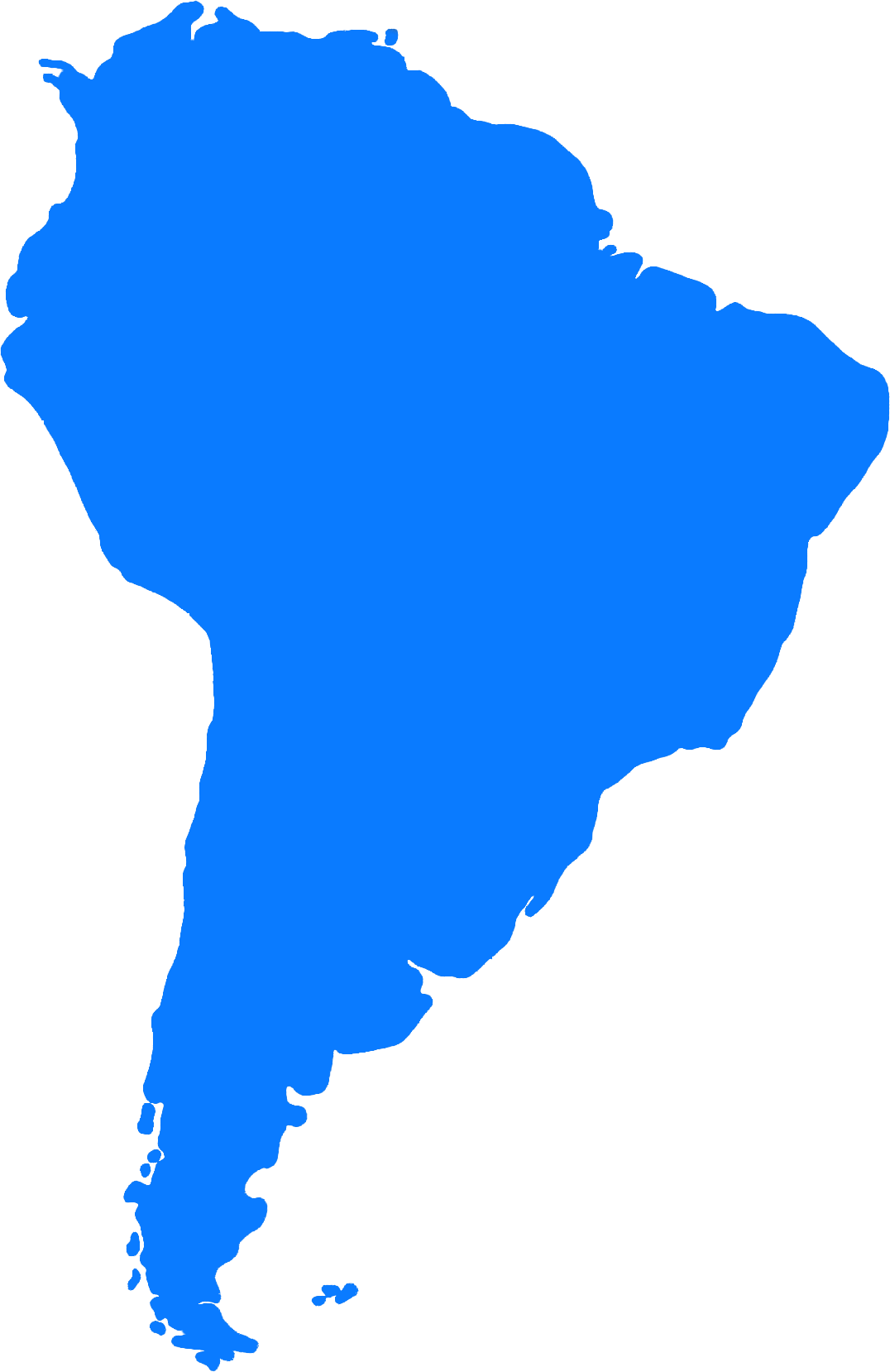 Download South America Blue Map Silhouette | Wallpapers.com