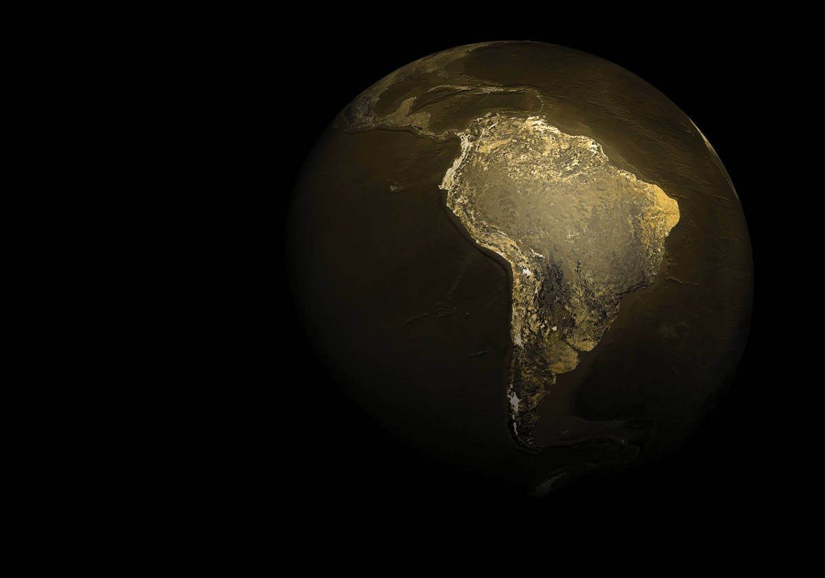 South America Continent At Night