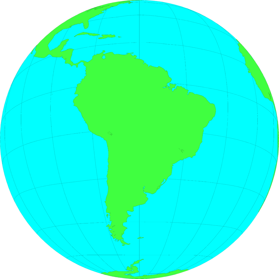 South America Focused Globe Clipart PNG