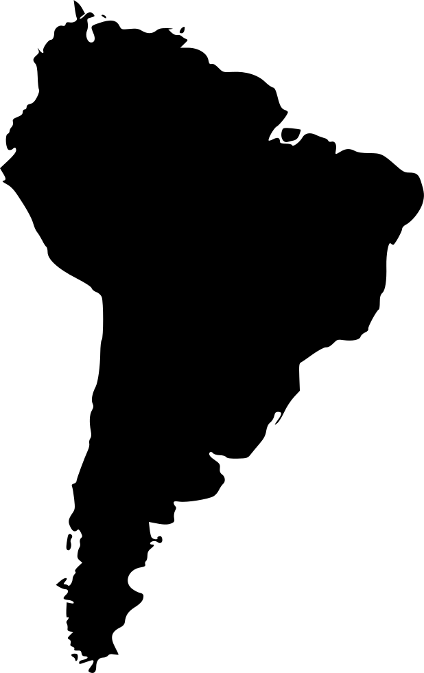 South America Silhouette Map PNG