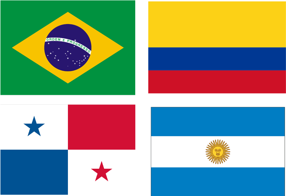 South American Flags Collage PNG