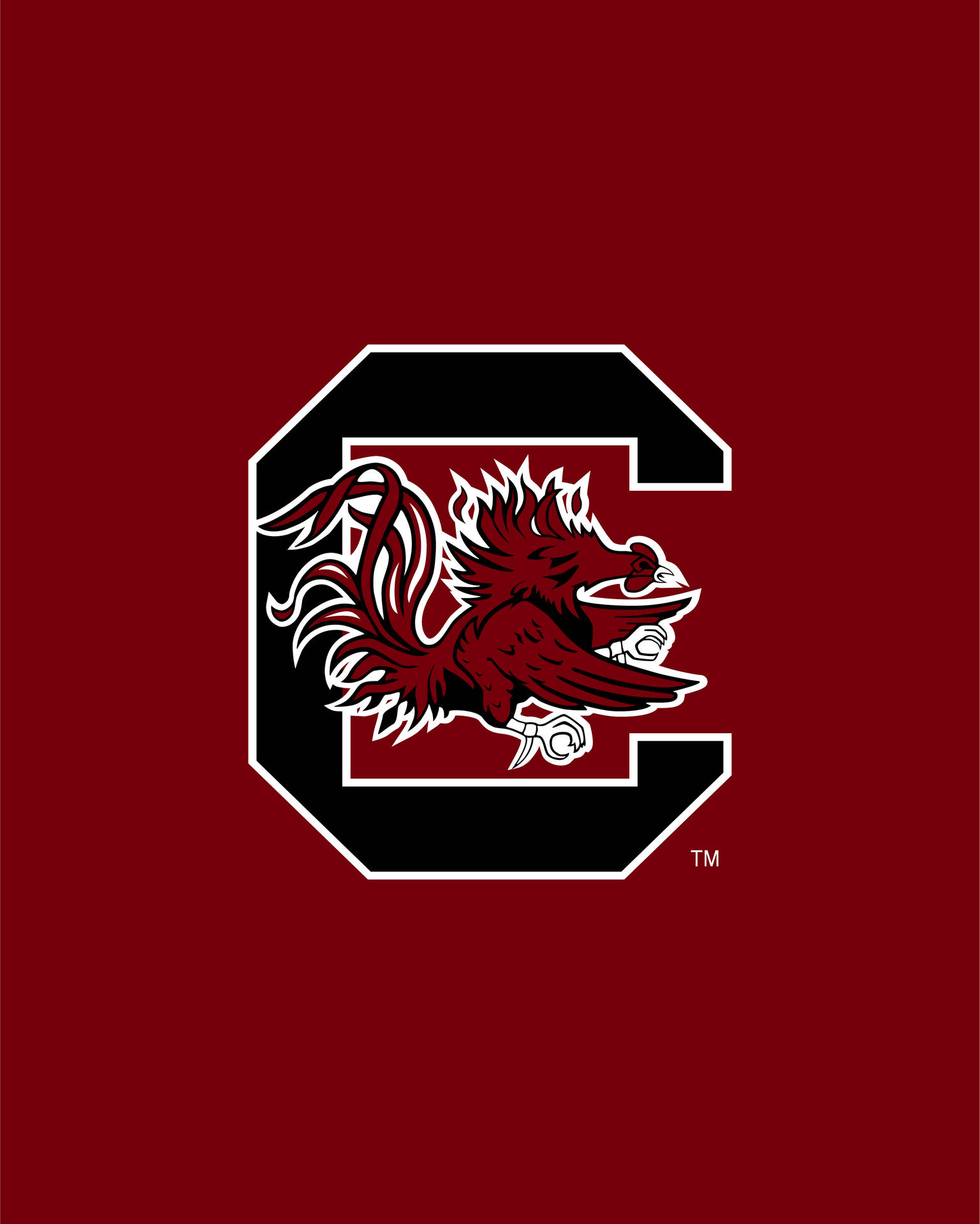 South Carolina Gamecocks Red Background Logo Wallpaper