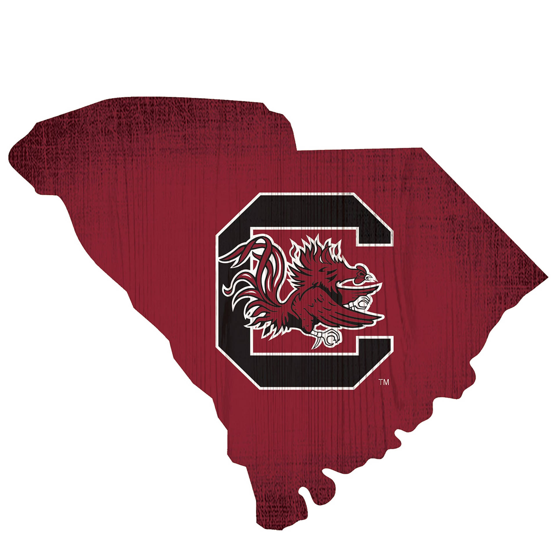 Logodei South Carolina Gamecocks Con Design Mappa Rossa Sfondo