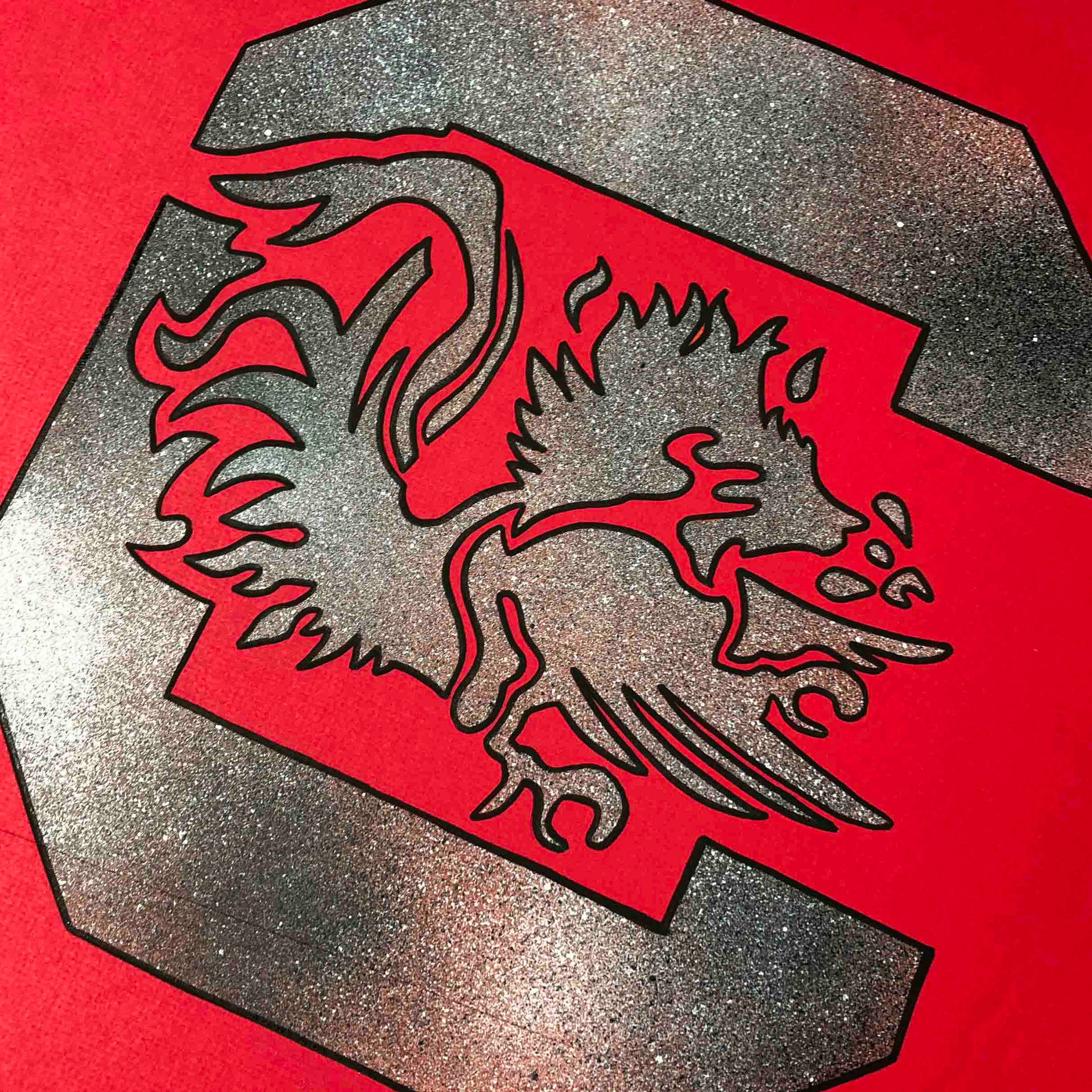Southcarolina Gamecocks Design Logo Argento Sfondo