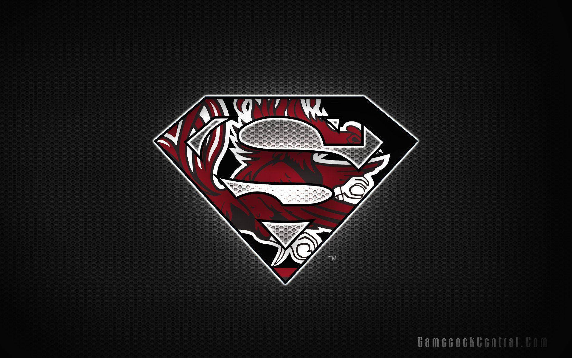 Einrot-schwarzes Superman-logo Auf Schwarzem Hintergrund. Wallpaper