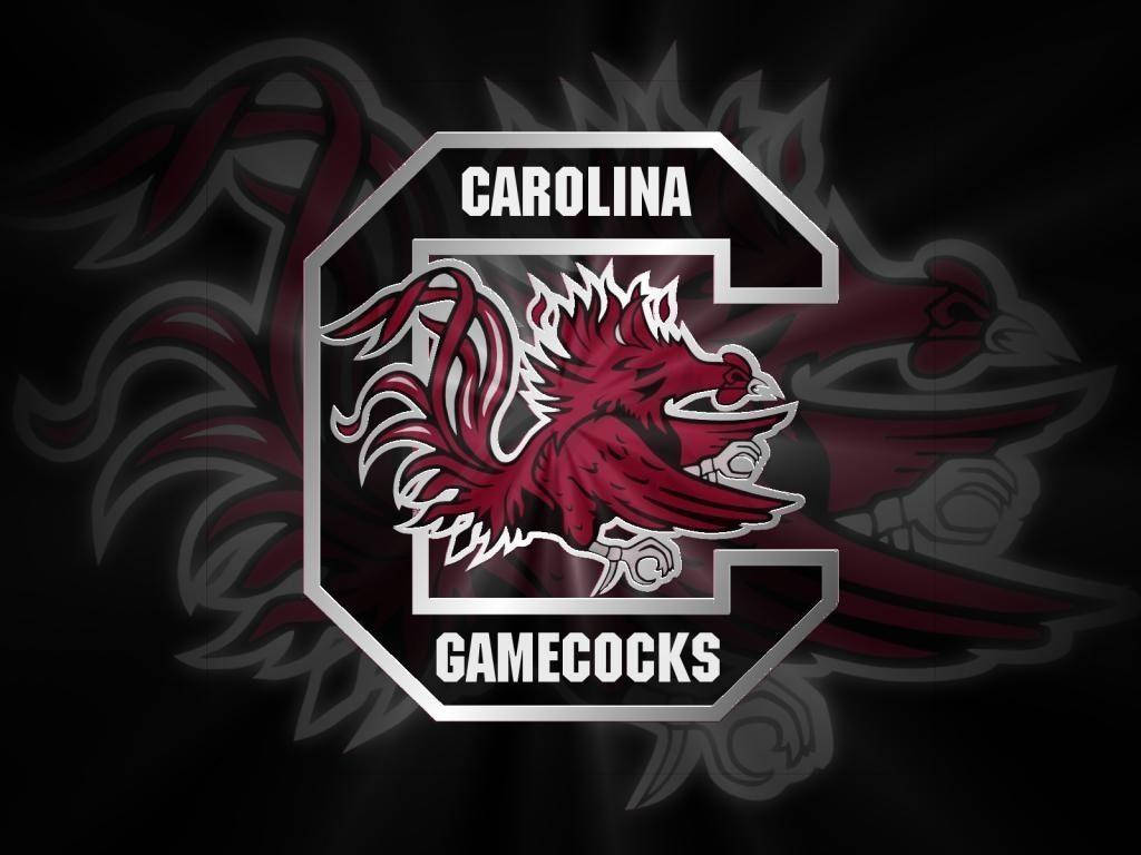 Sfondosfocato Con Logo Nero Dei South Carolina Gamecocks. Sfondo