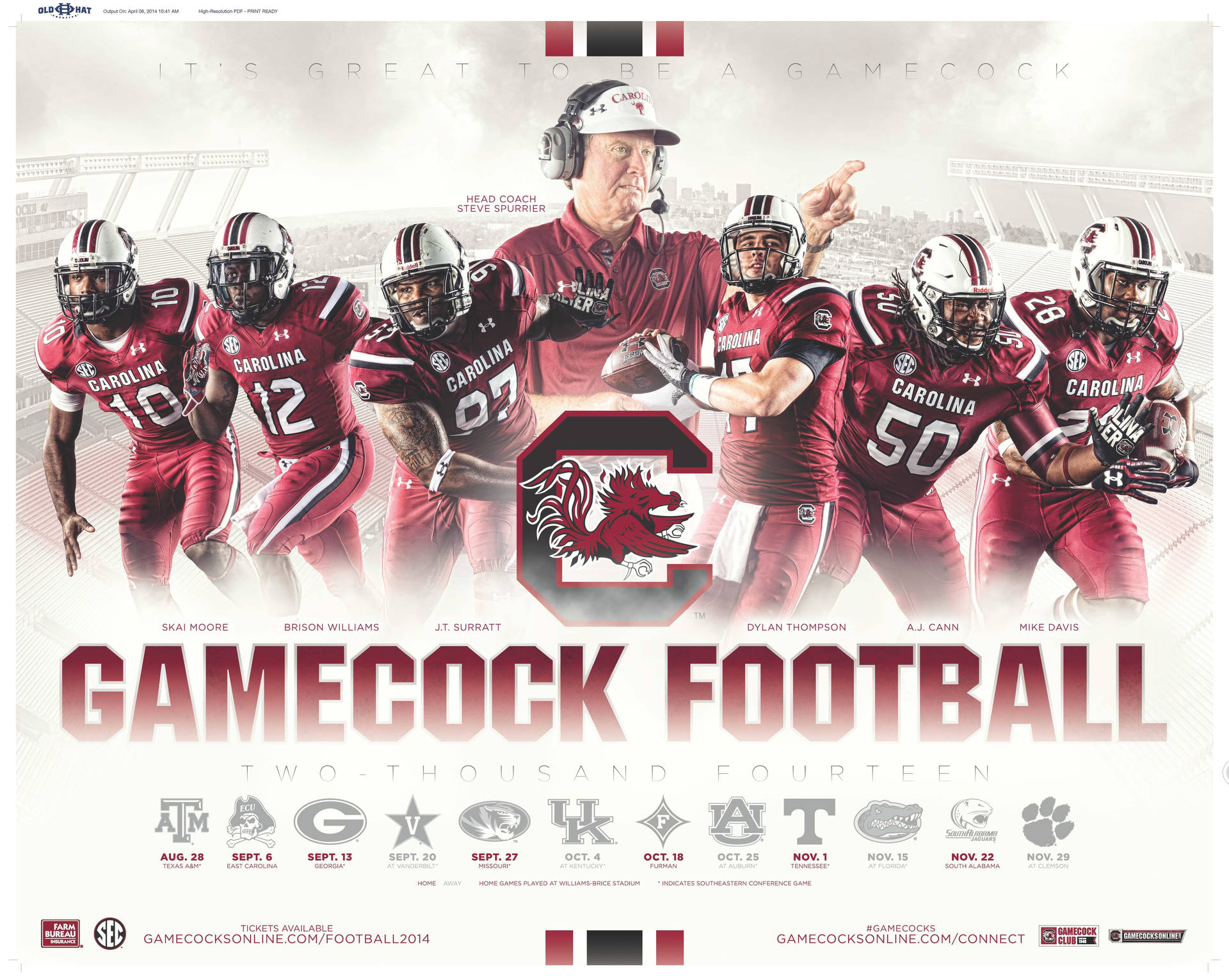 South Carolina Gamecocks Official Poster Design Wallpaper