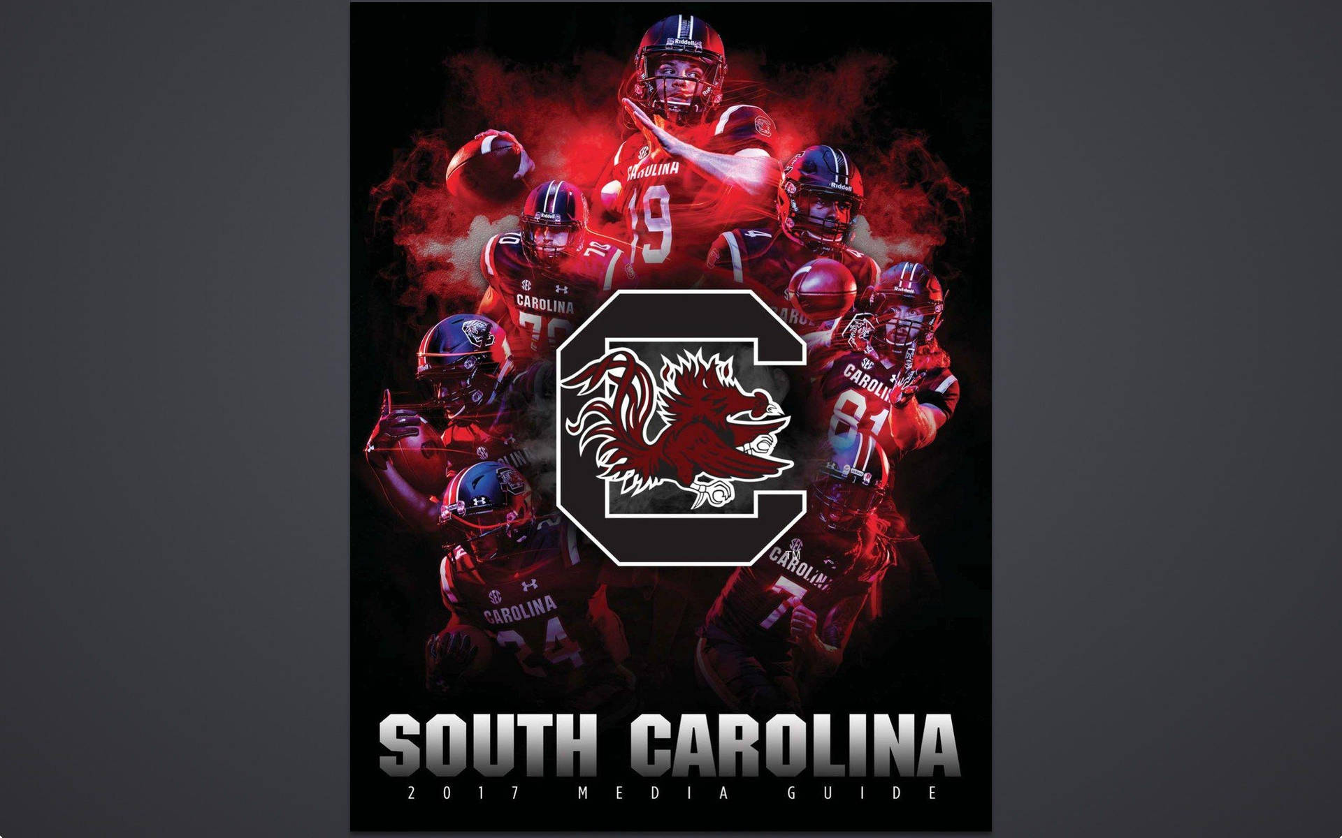 South Carolina Gamecocks Logo forrestår og Centralt Wallpaper