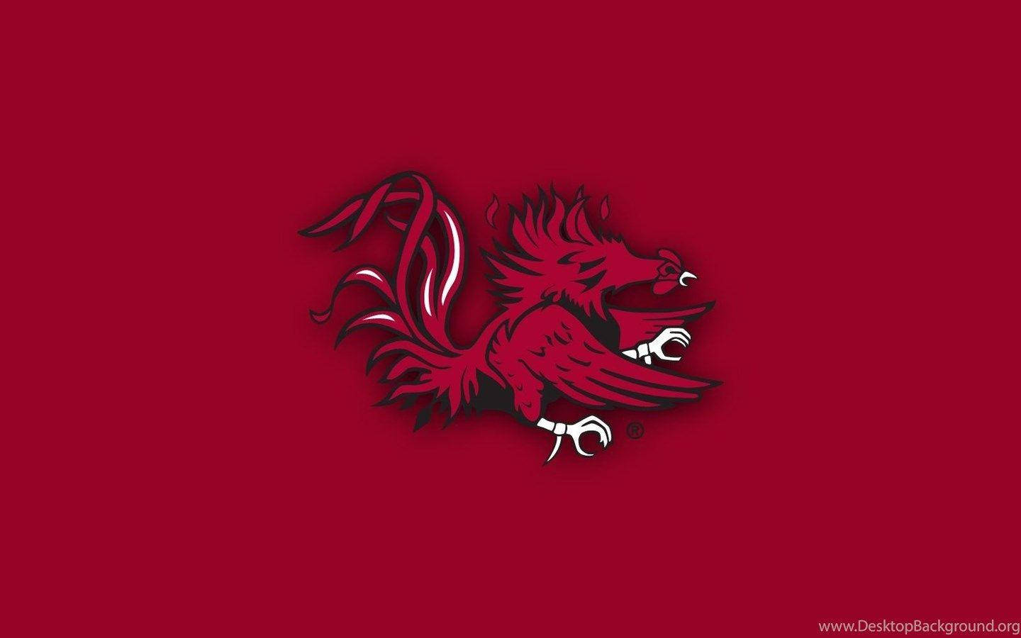 Southcarolina Gamecocks Logo Rosso Su Tela Intera Sfondo