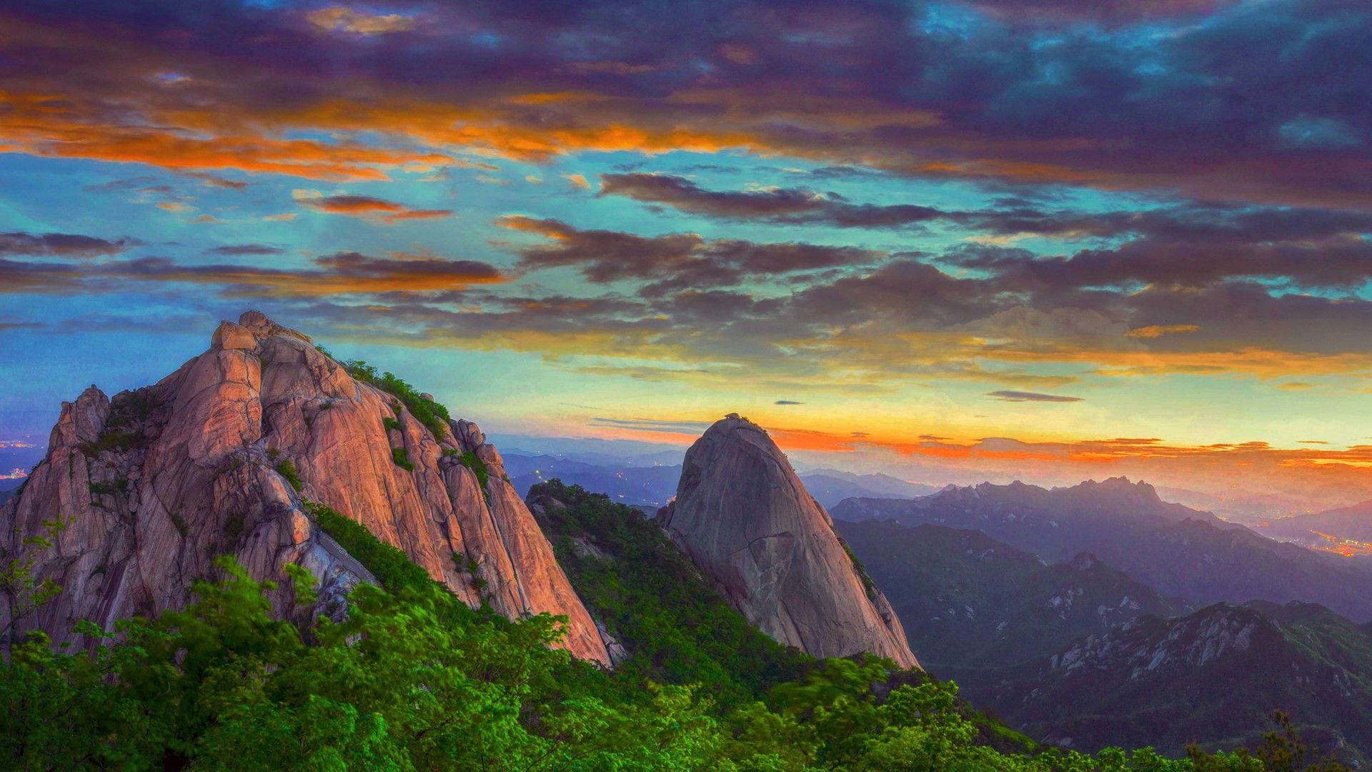 Caption: Stunning Mountain Ranges in South Korea Wallpaper
