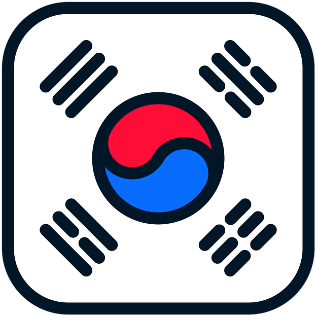 South Korean Flag Graphic PNG