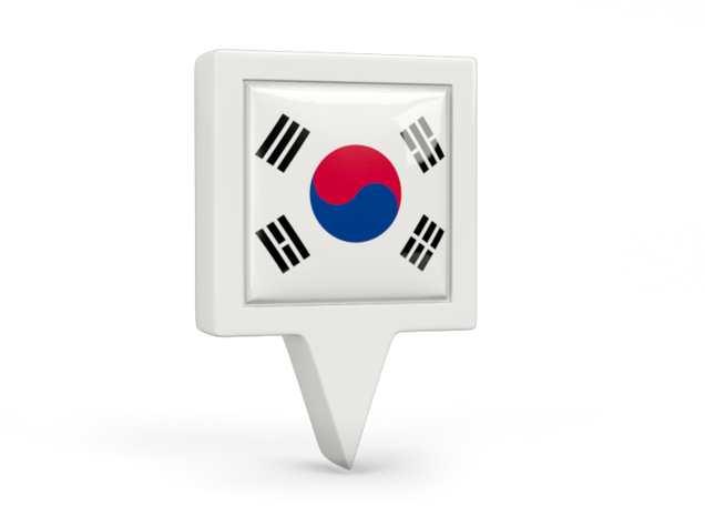 South Korean Flag Location Pin PNG