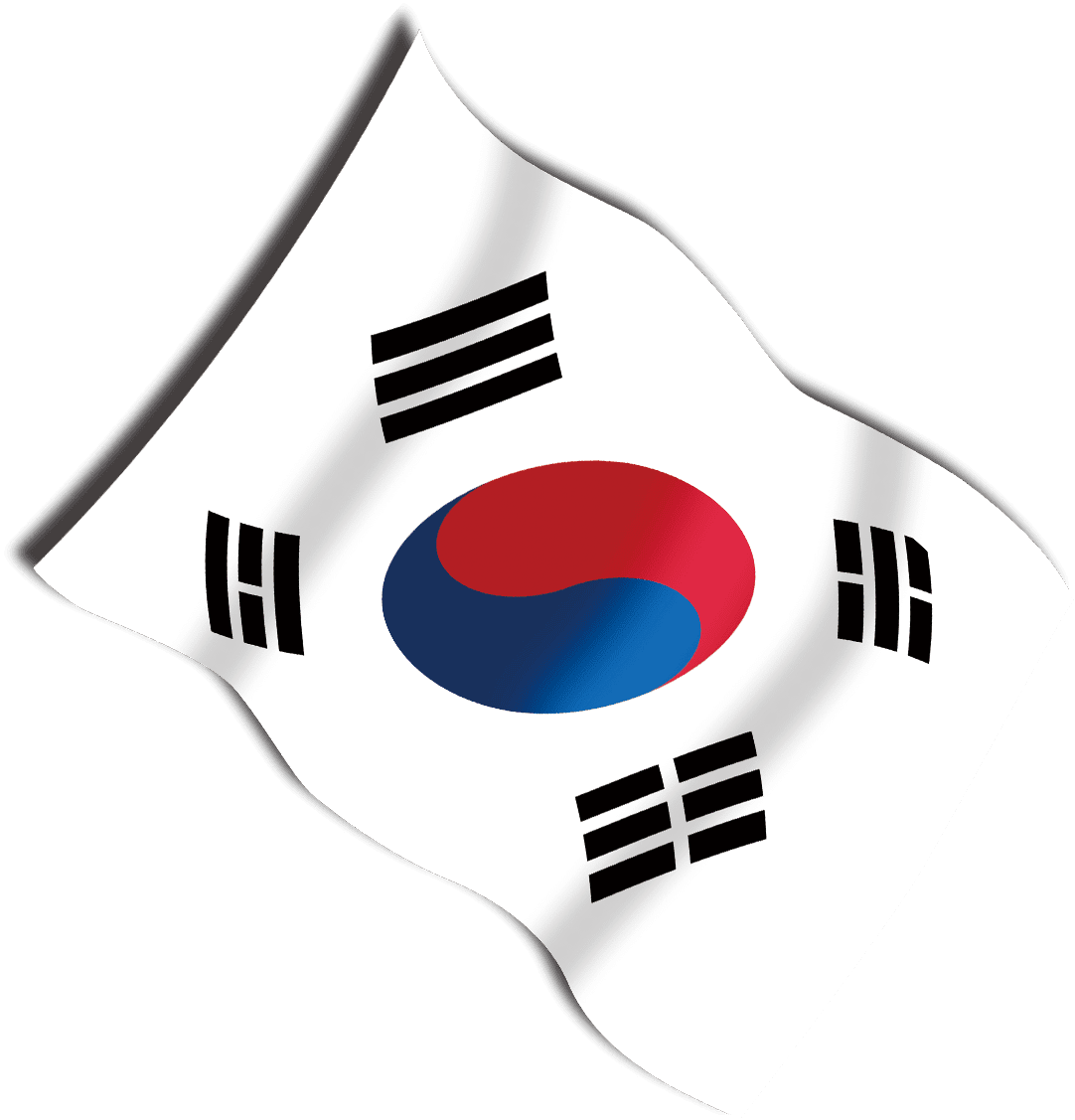 South Korean Flag Waving PNG