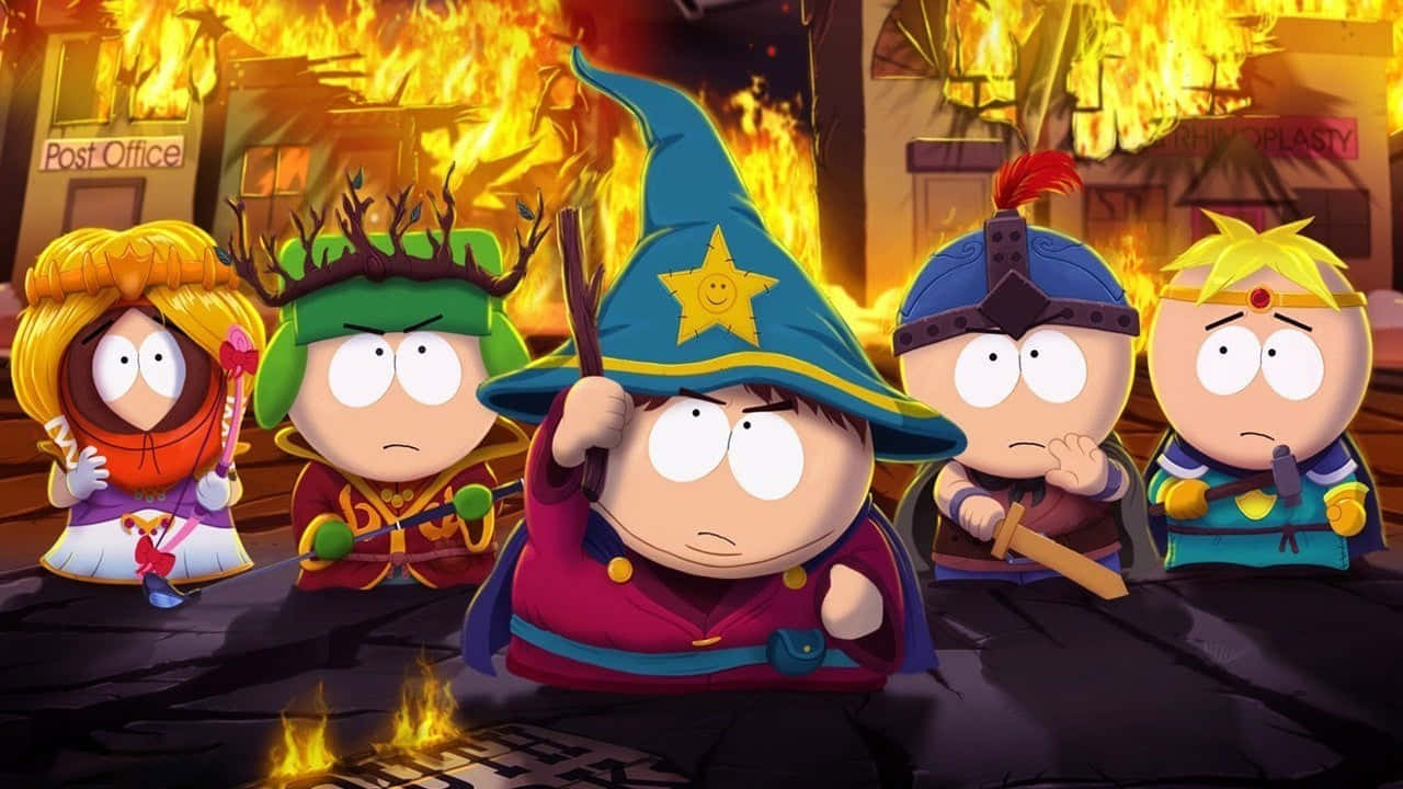 Cartman,stan, Kyle Och Kenny Har Kul I South Park.
