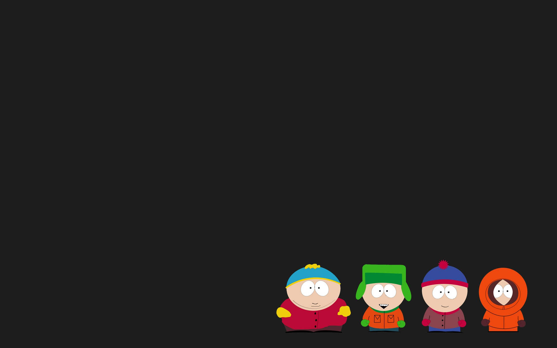 South Park Characters In Gray Background Wallpaper
