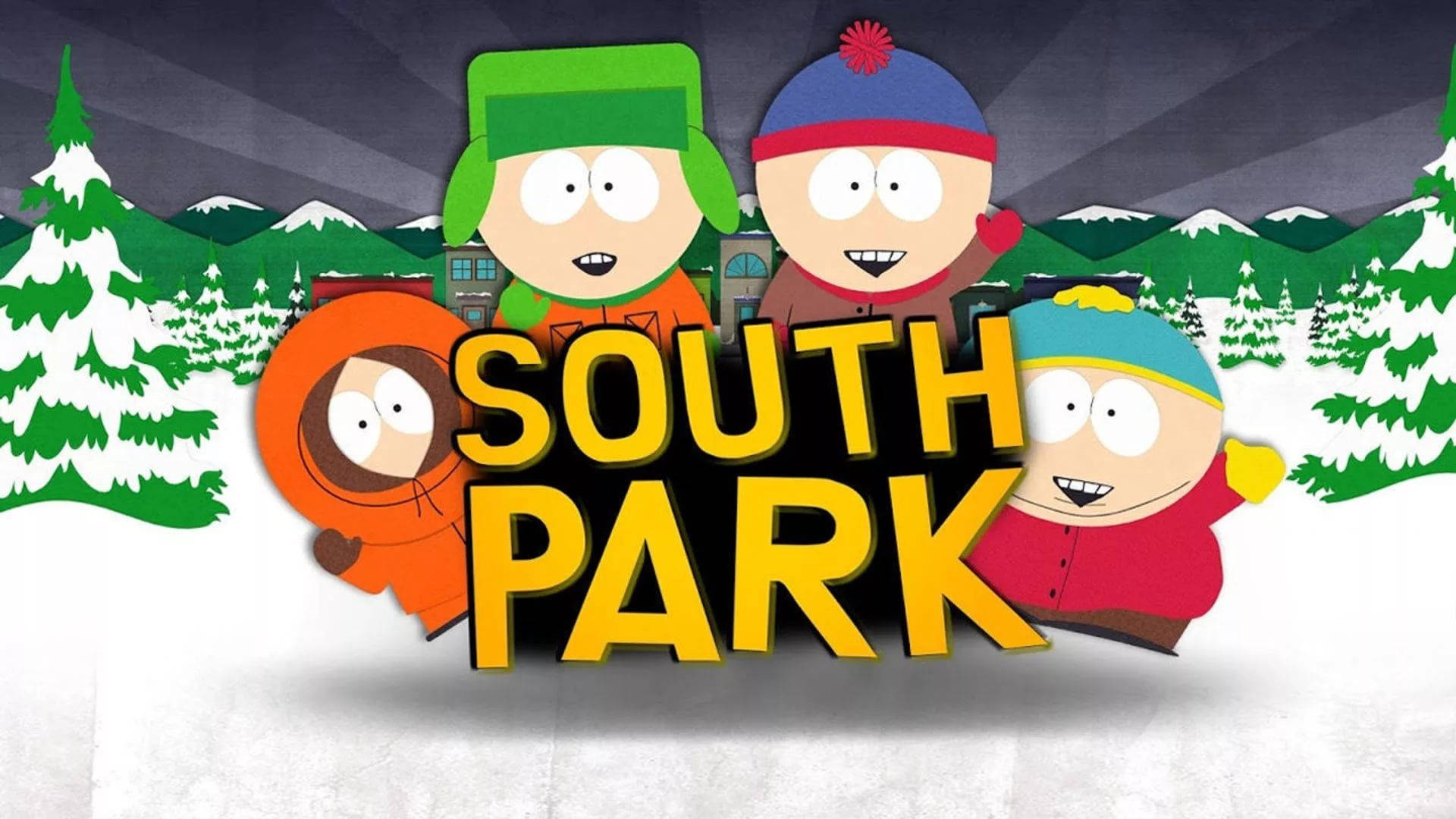 South Park Main Characters On Snow Background