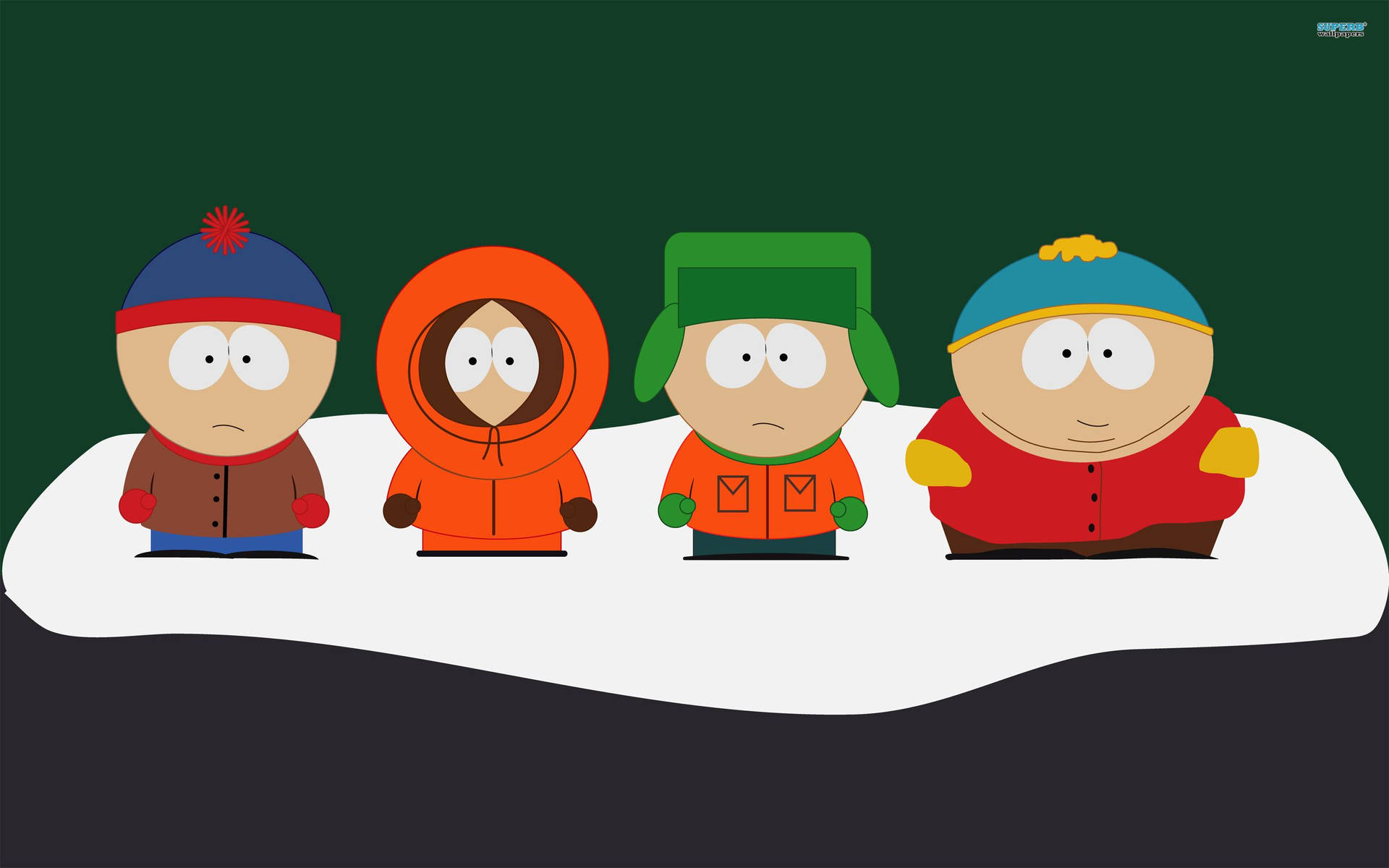 South Park Main Characters White Sheet Background