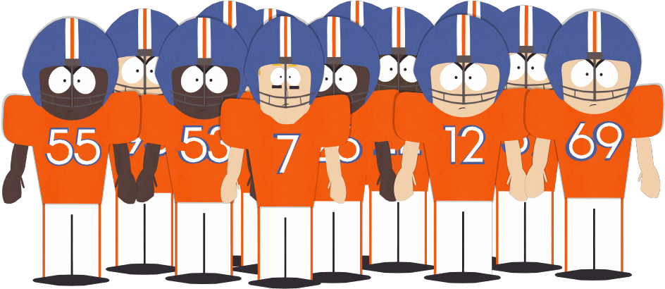 South Park Style Football Team Illustration PNG