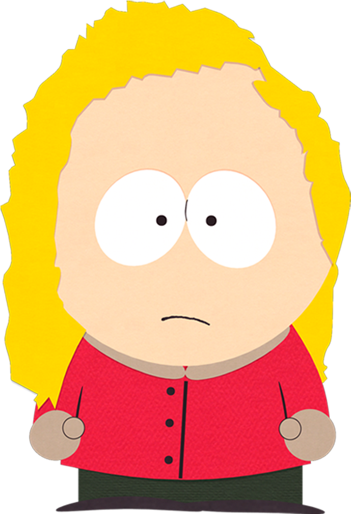 South Park Yellow Haired Character PNG