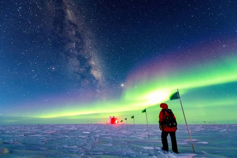 Målandeutsikt Över Sydpolen
