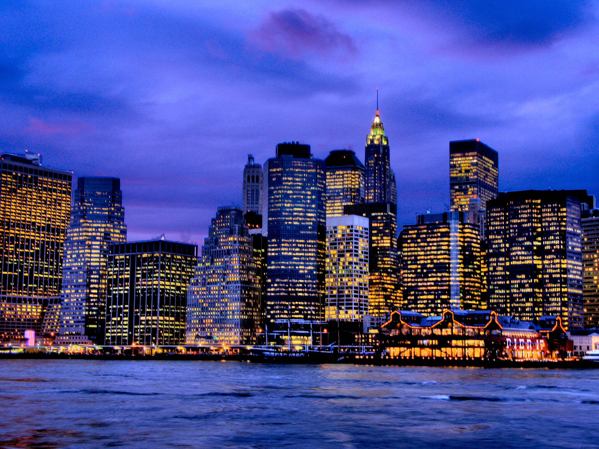 South Street Seaport Photo Night Time Wallpaper