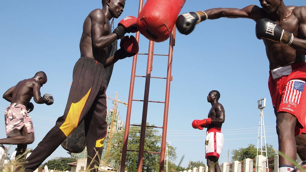 Passionate Boxers Training in South Sudan Wallpaper